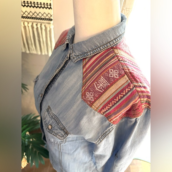 Life in Progress Western Boho Denim Shirt - Picture 9 of 16